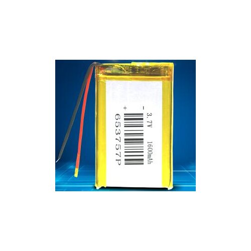 Free shipping 2pcs/lot 3.7V 653757 1600mAh polymer lithium ion battery Rechargeable batteries