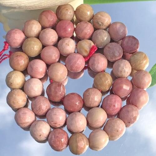AAA Natural Faceted Rhodochrosite Stone Beads Gem Loose Spacer Beads For Jewelry Making 4/6/8/10MM Diy Charm Necklace Bracelets