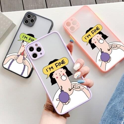 I am Fine Couple Phone Cases for iPhone 12 Pro Max 11 pro max X XS MAX XR 6s 7 8 Plus SE 2020 Hard Shockproof Back Cover Shell