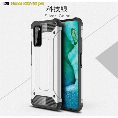 Phone Funda Honor V30 Case Honor V30 Pro Cover Anti-knock Soft Silicone + Hard Plastic Case For Huawei Honor View 30/View 30 Pro