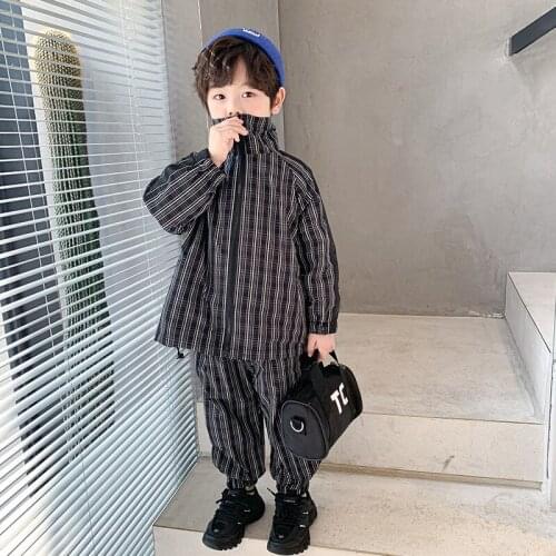 Black Spring Summer Childrens Clothes Suit Boys Coat + Pants 2pcs/Set Kids Teenage Top School Beach Boy Clothing High Quality