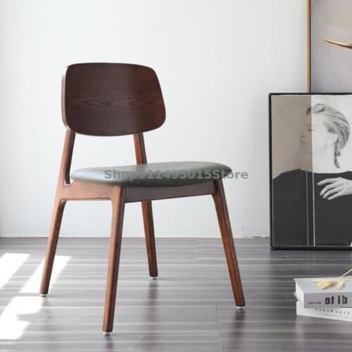Danish Designer Dining Chair Italian Minimalist Solid Wood Chair Nordic Modern Minimalist Light Luxury Retro Back Chair