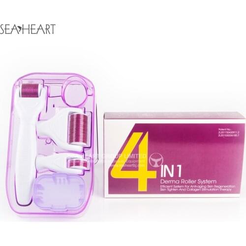 Derma Skin Roller Kit 4 in 1 Microneedles Skin Care Stainless Steel White