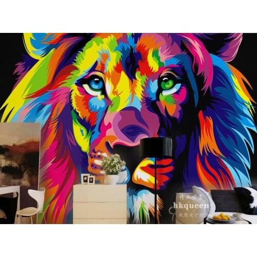 Custom children wallpaper,Painted Lion,3D cartoon mural for living room bedroom childrens room backdrop PVC papel de parede