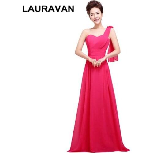 Long plus size a line one shoulder fuchsia hot pink blue occasion dress 2020 formal party bridesmaid elegant gowns for weddings