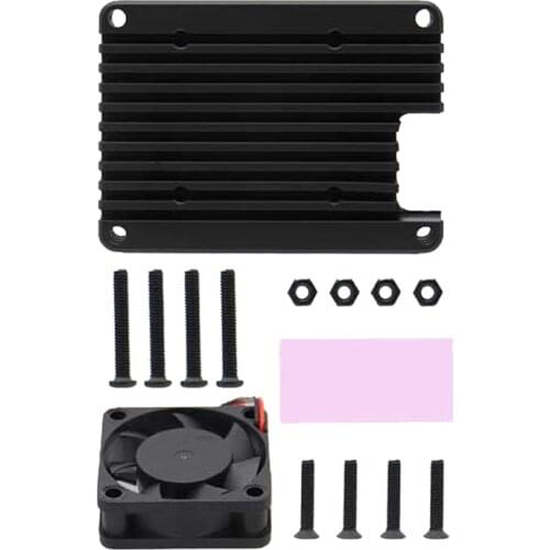 For Raspberry Pi Compute Module 4 CM4 12mm Embedded Aluminum Heatsink / Cooler / Radiator / Protective Shell + 30mm Fan