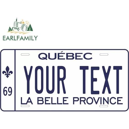 EARLFAMILY 25cm x 12.1cm for Quebec License Plate Vinyl Car Stickers Motorcycle Helmet Decoration Waterproof Suitcase Decal