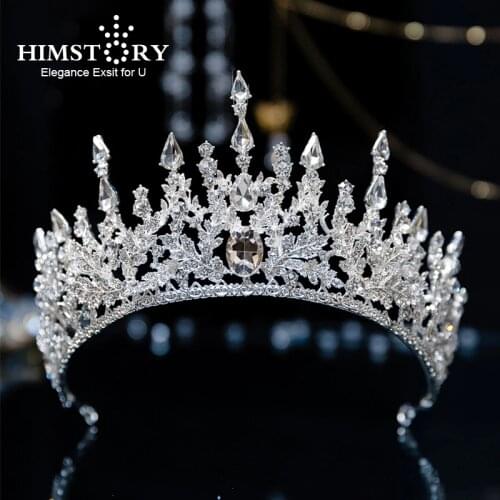 Himstory Noble Stunning Rhinestone Crown and Tiaras Wedding Bride Queen Headband Woman Hair Accessories Hairwear Jewelry