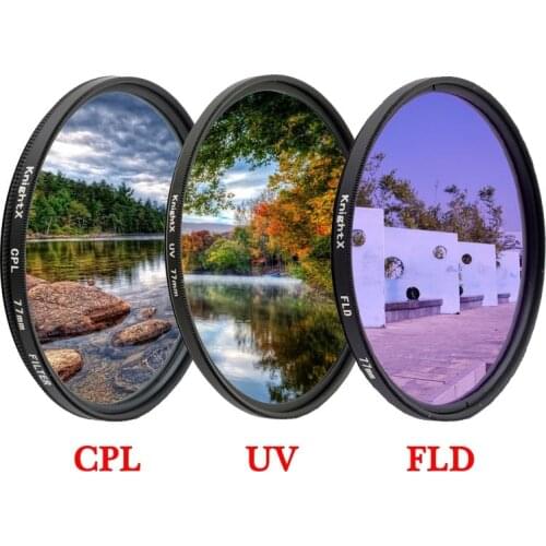 KnightX FLD UV CPL Camera Lens Filter For canon eos sony nikon d3300 d70 photography photo kit 1200d light 49 52 55 58 67 77 MM