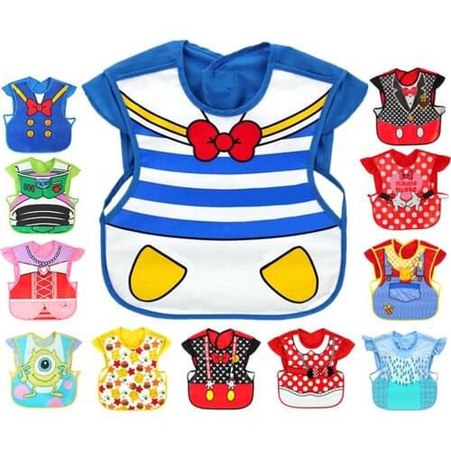 Cartoon Baby Bibs EVA Waterproof sleeveless Lunch Feeding Bibs Baby Cute Feeding Cloth Children Baby Apron