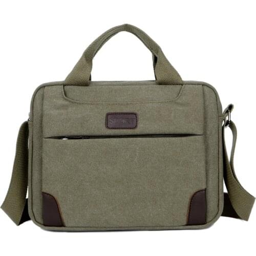 New Style MENS Handbag Simple Business Crossbody Bag Casual Retro Canvas Briefcase Mens leather laptop bag