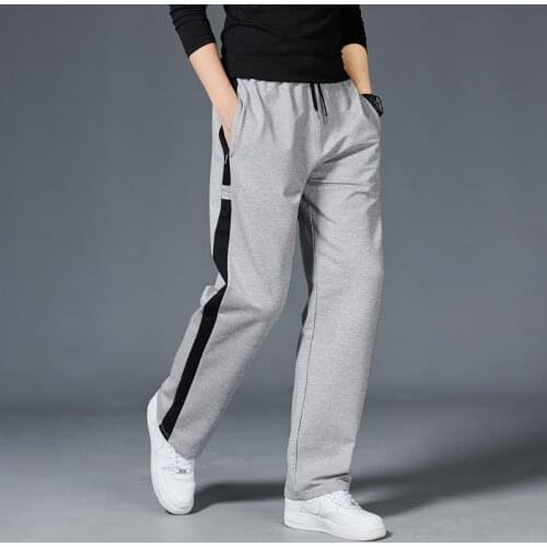 Men Loose Sport Running Stripe Sweatpants Fitness Training Pants Mens Straight Trousers Tracksuit Jogging Sportswear