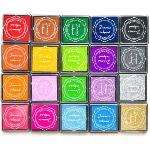 2021 New 20 Colors Craft Ink Stamp Pads Pigment Inkpad for DIY Craft Scrapbooking Finger Paint Ink Pad Set