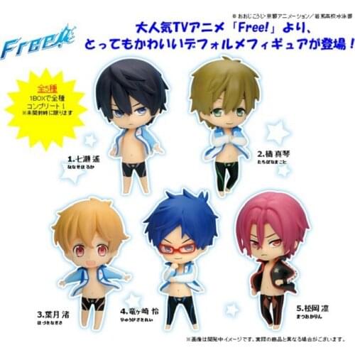 NEW hot 5cm Free! Free ! Eternal Summer Rin Matsuoka Tachibana Makoto Nanase Haruka Nagisa action figure toys collection