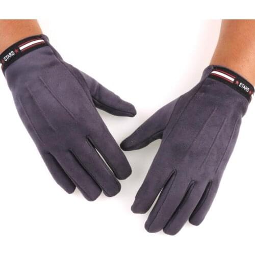 New Winter Mens Suede Touch Screen Gloves for Outdoor Riding To Keep Warm and Velvet Non-Inverted Gloves Winter Warm Gloves