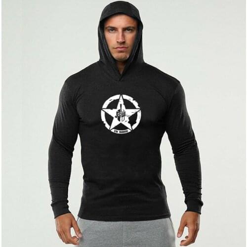 Solid Casual Workout Men Breathable Sports Long Sleeve Tshirt Fashion Brand Cotton Bodybuilding Tshirt Men Gyms Sleeve Fitness