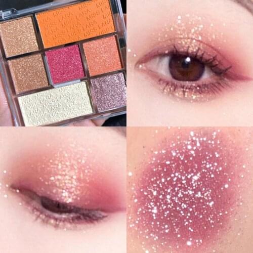7colors MISS Sunrise Glitter Eyeshadow Palette Easy To Wear Matte Pigmented Oogschaduw Pearlescent Eyeshadow Pallete MakeUpTSLM1