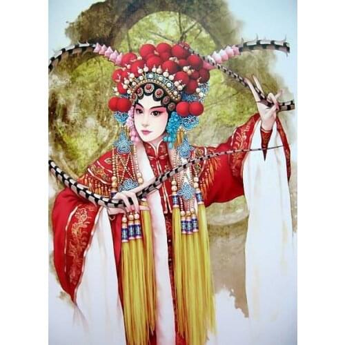 Peking Opera Chinese style For Embroidery Needlework 14CT Counted Unprinted DIY Cross Stitch Kits Handmade Art Wall Decor