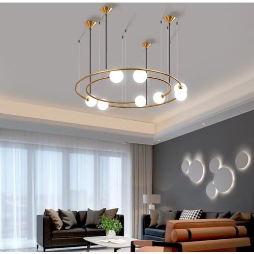 Nordic Modern Creative Glass Pendent Lamp Living Room Bedroom Art Designer Studio Pendent Lights Chandelier Gold Lighting