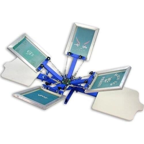 Manual 4 Color 2 Station T shirt Screen Printing Machine T-shirt Printer Press Equipment 55*45cm DIY T Shirt TJ