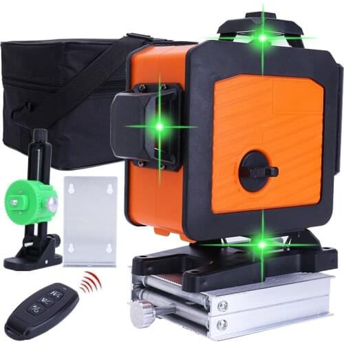 Laser Level 16 Lines 4D Self-Leveling 360 Powerful Green Laser Level With 1.2M Adjustable Laser leveling device Tripod Tools