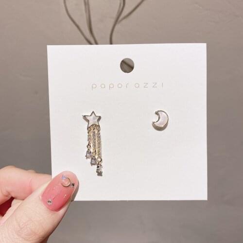 Fashion Retro Niche Creative XingYue Handmade Earrings Asymmetrical Personality Small Shell Tassel Earrings Female Tide