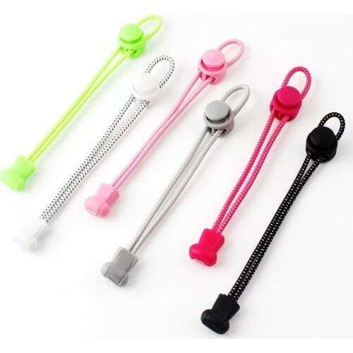 1 Pair No tie shoelaces Round Plastic snap lock Elastic Shoelaces Children and adults on foot Sports lazy lace Shoe accessories