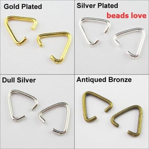 500Pcs/lot )Pick 4 Colors Jewelry Findings Triangle Jump Ring Bail(w02925)Free Shipping