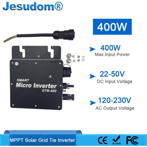 Smart Micro MPPT Converter 400W Solar Grid Tie Inverter 22-50V Wireless Communication with WIFI Monitoring 120V 230V DC/AC