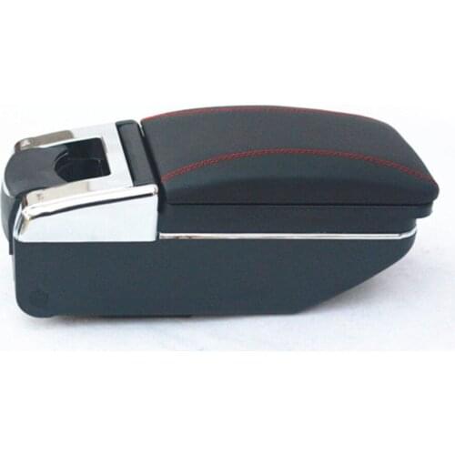 Universal Car Central Container Armrest Box Black PU Leather Center auto car-styling central Store content box cup holder