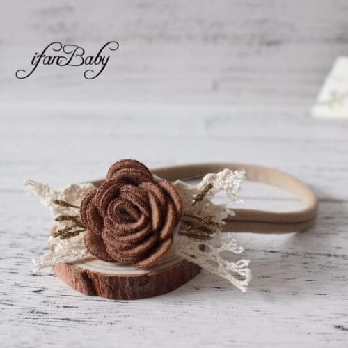 Women Girl flower headband hair tie felt flower headband