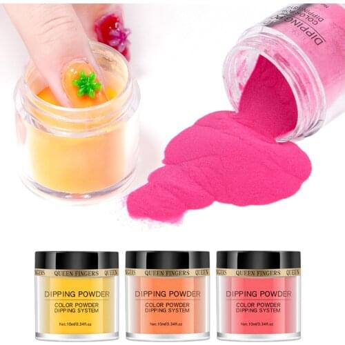 1Bottle Dipping Nail Glitter Powder Fluorescence French Chrome Pigment Natural Fast Dry Without Lamp Cure 12 colors Dip Powder