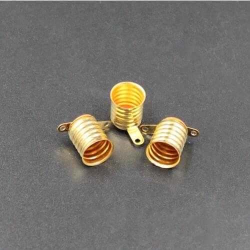 1pcs Straight Copper Brass Light Bulb Screw Base Mini Size Lamp Holder for E10 Small Bulb Light