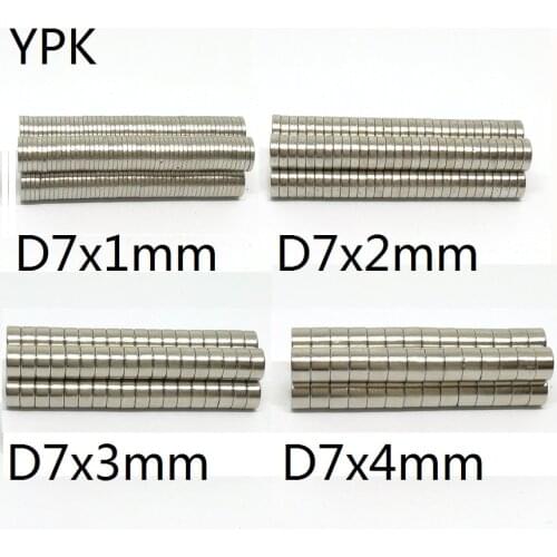 10 20 50PCS/LOT NdFeB Magnet 7*1 7*2 7*3 7*4 N35 Disc MAGNET 7x1 7x2 7x3 7x4 Round Speaker Neodymium magnets