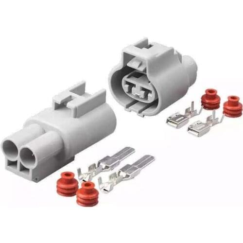 100 sets Female Male Auto 2 Pin Electronic Fan Connector Waterproof Use For Toyota Ford Focus Mazda Haima 176142-2 76143-6