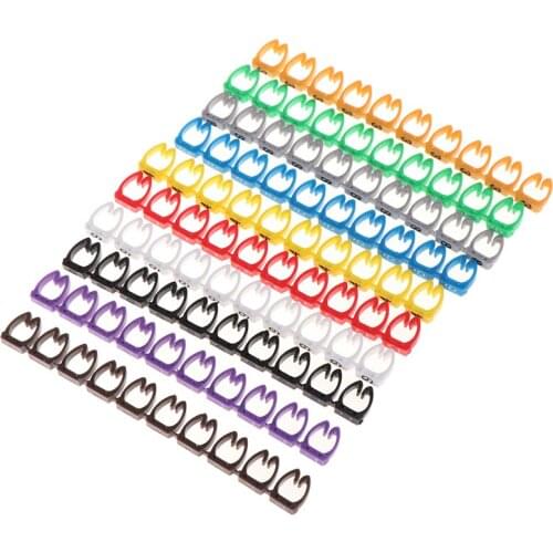 100/150pcs/lot Cable Markers Colourful C-Type Marker Number Tag Label For 2-3mm Wire 1.5mm², 2.5mm², 4mm², 6mm²