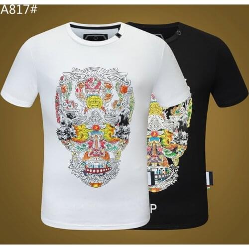 2020 PP Men T-shirt Skull Fashion Round Neck Short-Sleeved Sports Tops Plein T-shirt Cotton High Quality Streetwear Maglietta