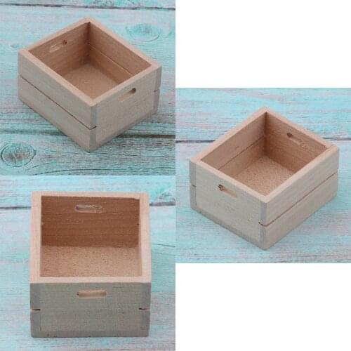 3pieces 1/12 Dolls House Miniature Carpenter Wooden Vegetable Storage Box