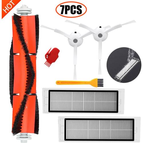5pcs/lot Suitable for Xiaomi Mi Roborock Robot S Robot Vacuum Cleaner parts side brush X2PC, HEPA filter X2PC, main brush X1PC