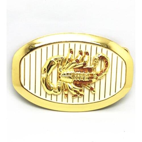 American original western cowboy belt buckle zinc alloy two-color scorpion belt link buckle birthday gift of man or women