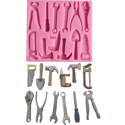 DIY Hardware Spanner Scissors Saw Ladder Silicone Fondant Molds Household Cake Candy Chocolate Gumpast Decorating Baking Tools