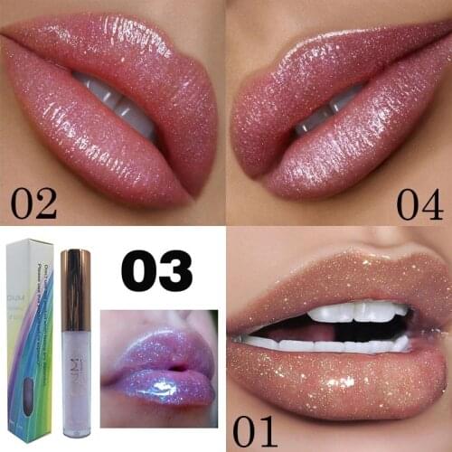6 Colors Polarized Lip Gloss Lip Plumper Glitter Glowing Flash Chameleon Pigment Lip Glaze Smooth Shiny Makeup Cosmetics TSLM2