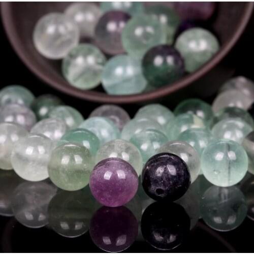 Natural Green Fluorite Stone Round Loose Spacer Beads For Jewelry Making DIY Bracelet Handmade 4/6/8/10/12mm