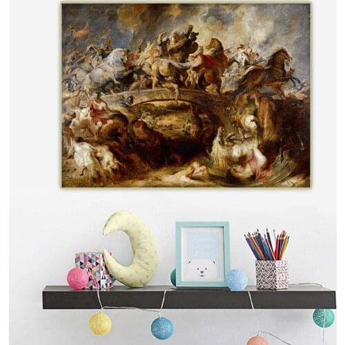 Citon Peter Paul Rubens《Battle Of The Amazons》Canvas Art Oil Painting Artwork Decorative Picture Wall Decor Home Decoration