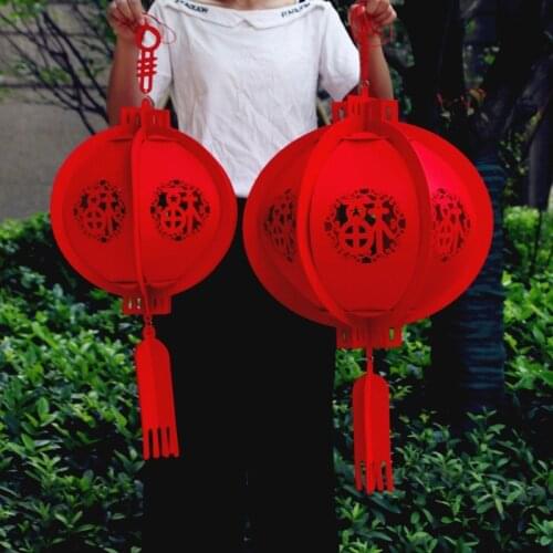 25/30cm Good Luck Chinese Lantern New Year Spring Celebration Home Decor DIY Hanging Lantern Holiday Decoration Supplies Red