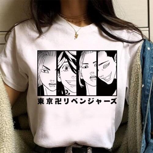 Women Kawaii Top Cartoon Graphic Tees Funny Harajuku Tokyo Revengers T-shirt Unisex Fashion Tshirt Female