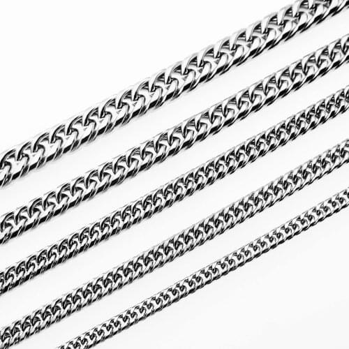 316L Stainless Steel Smooth Polished Curban Chain Shiny Necklace For Men Fashion Jewelry