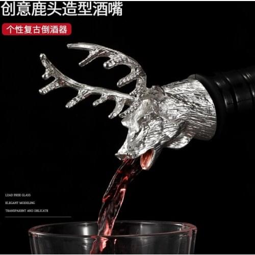 Yege Saint Deer Deer Head Wine Mouth Creative Pouring Device Red Wine Wine Pouring Wine Stopper Cork Deer Head Wine Introducer