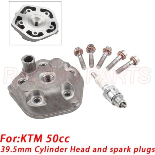 39.5MM Cylinder Head and spark plugs For KTM 50 50CC 65 65CC SX Pro Junior Senior Parts