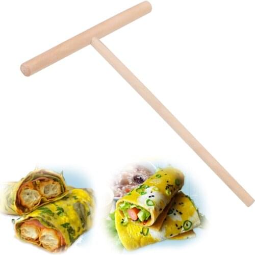 HILIFE Pancake Tool Wooden Chinese Specialty Crepe Maker Pancake Batter Spreader Stick Home Kitchen Tools